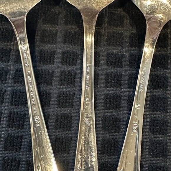 Wm Rogers IS Precious Mirror Silverplate 3 Pc Serving Set Fork Spoon Pie Server - Picture 15 of 15